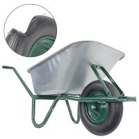 Matrix Schubkarre Profi 100l 250kg PU-Rad Bauschubkarre grün mit Bodenblech