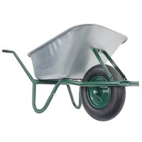 Matrix Schubkarre Profi 100l 250kg PU-Rad Bauschubkarre grün mit Bodenblech