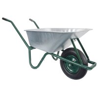 Matrix Schubkarre Profi 100l 250kg PU-Rad Bauschubkarre grün mit Bodenblech