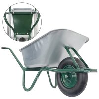 Matrix Schubkarre Profi 100l 250kg PU-Rad Bauschubkarre grün mit Bodenblech