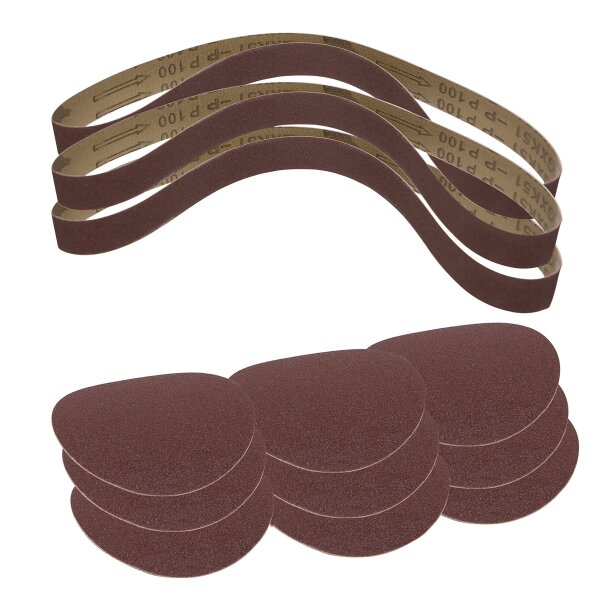 SCHEPPACH Schleifpapier Schleifband Set für Bandschleifer Tellerschleifer BTS700