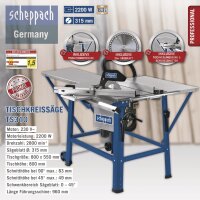 SCHEPPACH TS310 Tischkreissäge Kreissäge...