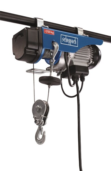 SCHEPPACH HRS 250 Elektrischer Seilzug Winde 250 kg Tragkraft Seilwinde 530W 12m