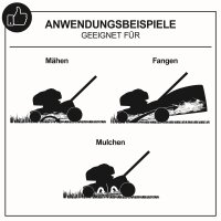 Scheppach Rasenmäher Benzin mit Antrieb 42cm Schnittbreite 5in1 3,3PS MS132-42B