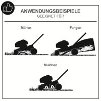 Scheppach Rasenmäher Benzin mit Antrieb Trike 51cm Breite 6in1 5,2PS MS197-51B