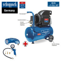 Scheppach 8bar Druckluft Kompressor HC26 Set 24L mit...