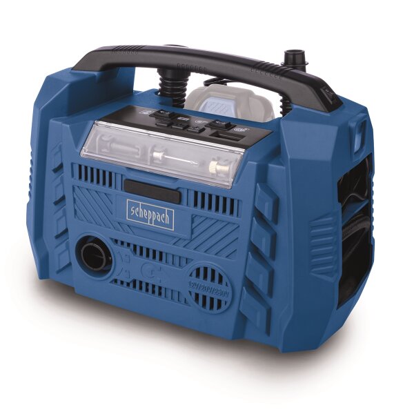 Scheppach AirForce 6 Akku Druckluft Kompressor 10 bar 230 12 20V Hybridbetrieb