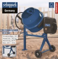 Scheppach Betonmischer Mix 140 L Mörtelmischer...