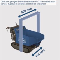 SCHEPPACH Mini Raupendumper DP5000 Benzin Dumper Motorschubkarre 500kg 6,5PS