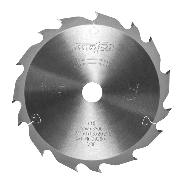MAFELL Hartmetall Sägeblatt GT 160 x 1,2/1,8 x 20 mm - 15-3 Zähne - Ersatzblatt