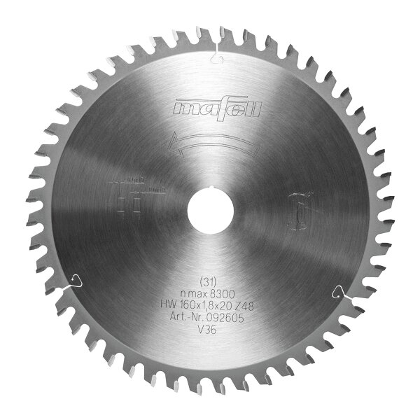MAFELL Hartmetall Sägeblatt HM 160 x 1,2/1,8 x 20 mm - 48 Zähne - Ersatzblatt