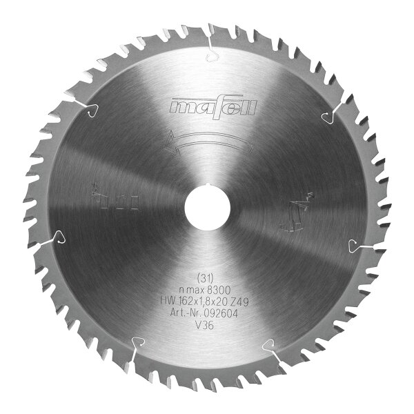 MAFELL Hartmetall Sägeblatt GT 162 x 1,2/1,8 x 20 mm - 49-7 Zähne - Ersatzblatt