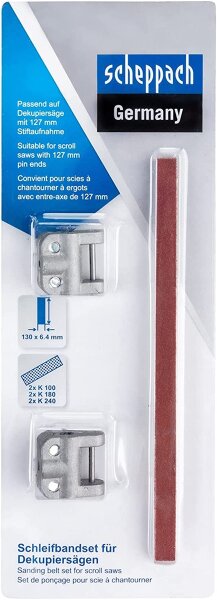 SCHEPPACH Schleifbandset Schleifband 6 Stück 127mm für Dekupiersägen