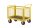 RAVENDO TW 1000L HMS Plattformwagen Transportwagen 0,6x1,0m PU Rad Gitterbox