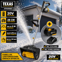 TEXAS STX2000 Akku-Schneefräse 20V mit 4,0Ah Akku & Schnellladegerät
