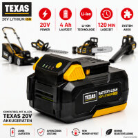 TEXAS Akku 20V Ersatzakku 4 Ah Systemakku für 20...