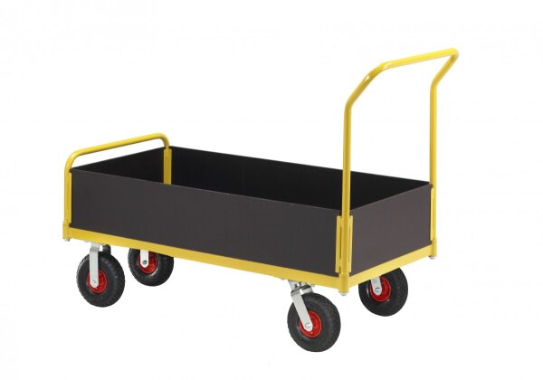 RAVENDO TW 1000L LWS Plattformwagen Transportwagen 0,6x1,0m PU Rad Wand niedrig
