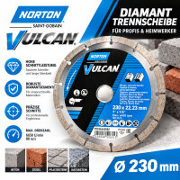 NORTON Vulcan Universal Diamantscheibe 230x2,5x22,23 mm...