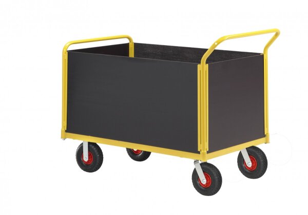 RAVENDO TW 1000L HWS Plattformwagen Transportwagen 0,6x1,0m PU Rad Wand hoch