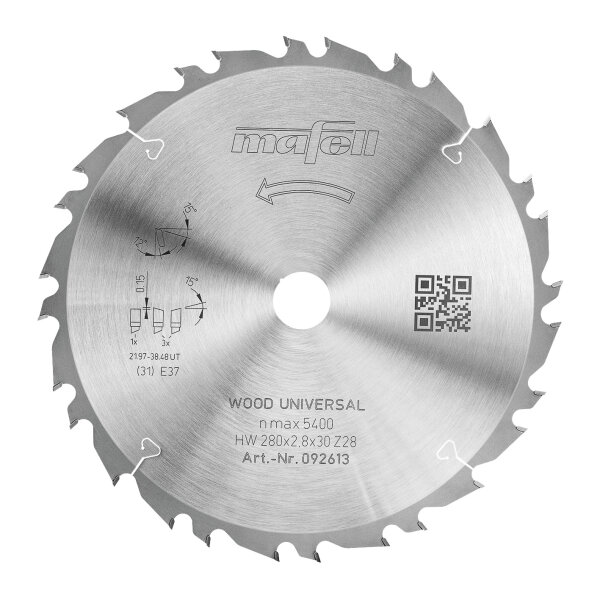 MAFELL Hartmetall Sägeblatt KSB-WU 280 GT 280 x 2,8 x 30 mm - 28-4 Z Ersatzblatt