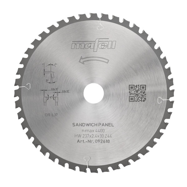 MAFELL Hartmetall Sägeblatt KSB-SP 237 237 x 2,4 x 30 mm - 44 Zähne Ersatzblatt
