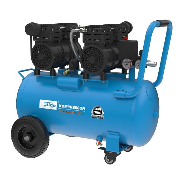 GÜDE Leise Druckluft Kompressor 275/8/50 50l Ölfrei 8bar 1500W Leist.275l 4Zyl.