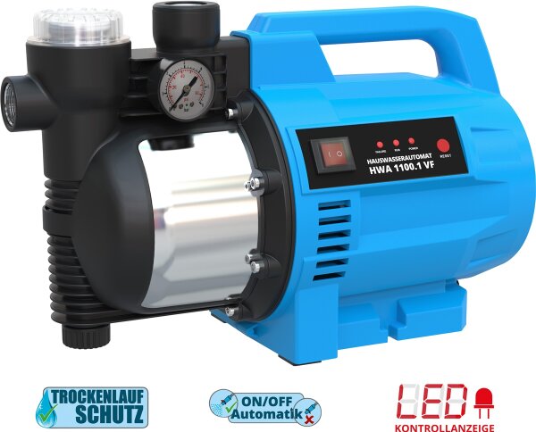 GÜDE Hauswasserautomat Gartenpumpe 4600 l Pumpe 1100 Watt HWA 1100.1 VF