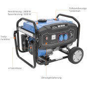 GÜDE Stromerzeuger Benzin Stromgenerator Synchron Notstromaggregat GSE 4701 RS