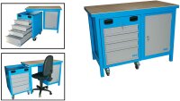 GÜDE Werkstatteinrichtung Werkzeugschrank Werkbank Werktisch P 1200 SLT Multi