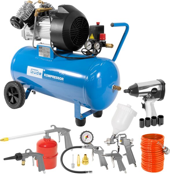 GÜDE Kompressor Druckluftkompressor Luftkompressor 400/10/50 230V mit Zubehör
