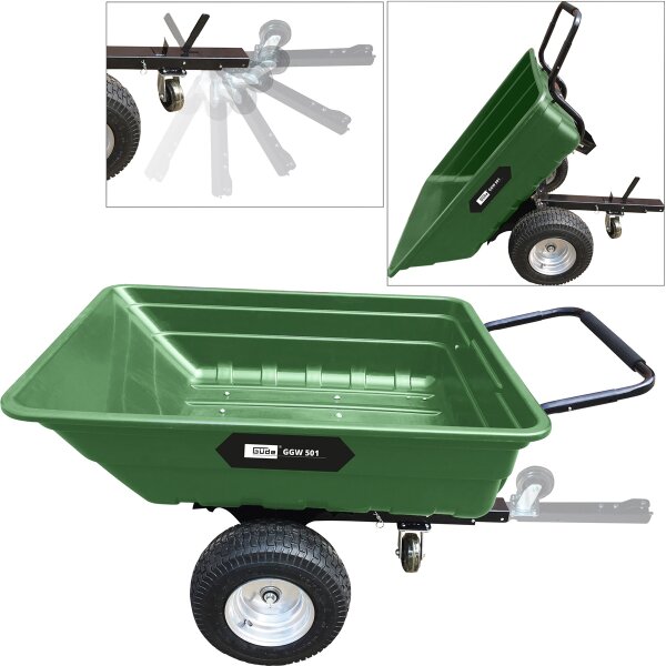 GÜDE Gartenwagen GGW 501 Abfallwagen Laubsammler Bollerwagen 300 Liter bis 500kg