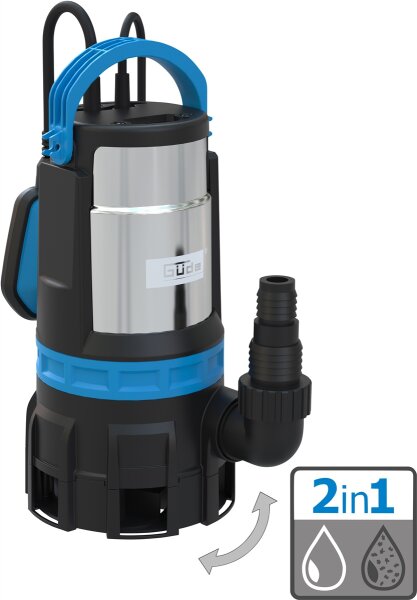 GÜDE Kombitauchpumpe Schmutzwasser Klarwasser Gartenpumpe GS 750.1 2in1 230V