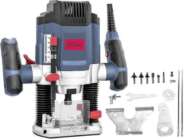 GÜDE Oberfräse OF 1200 E Fräse Fräsmaschine 1200 Watt 55 m Hubhöhe