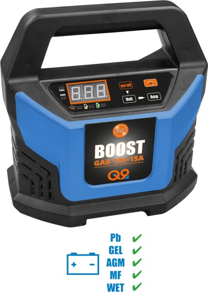 GÜDE Automatik Batterielader GAB 12V-15A-BOOST Batterieladegerät bis 400 Ah 12 V