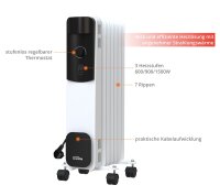 GÜDE Ölradiator 1500 Watt OR 1500-7 mobile...
