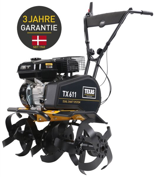 TEXAS Gartenfräse Motorhacke Bodenhacke Bodenfräse Pflug Benzin Profi TX611TG