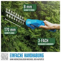 GÜDE Akku Grasschere mit Fahrwerk Rasenschere Heckenschere GPS 7.2V-1.5 LI-ION
