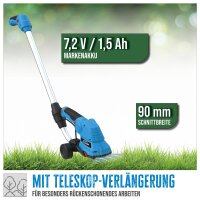 GÜDE Akku Grasschere mit Fahrwerk Rasenschere Heckenschere GPS 7.2V-1.5 LI-ION