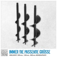 GÜDE Benzin Erdlochbohrer Erdbohrer Pfahlbohrer Erdbohrgerät GE1450.1 3 Bohrer