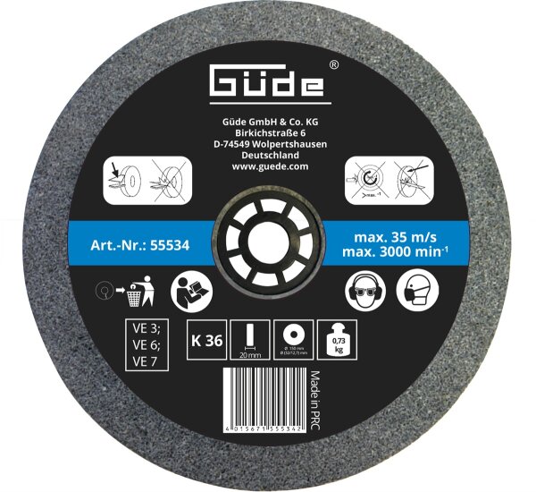 GÜDE Schleifscheibe Ersatzscheibe 150x20x32 mm K36 für GDS 150-15 / GKS 150-25