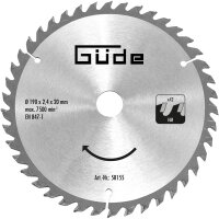 GÜDE Holzsägeblatt HM 190x20 mm - 42 Zähne...
