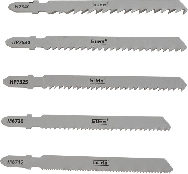 GÜDE Stichsägeblatt-Set 5 teilig Stichsägeblätter Sägeblätter Stichsäge