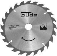 GÜDE Holzsägeblatt HM 190x20 mm - 24 Zähne...