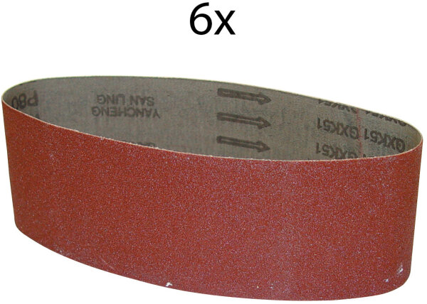 GÜDE Schleifband K100 457x76 mm passend zu Bandschleifer DS 76-800E 6 Stück