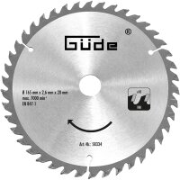 GÜDE Holzsägeblatt HM 165x20 mm - 48 Zähne...