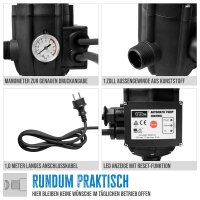 GÜDE Druckschalter mit Trockenlaufschutz für Wasserpumpen Schalter mit Manometer