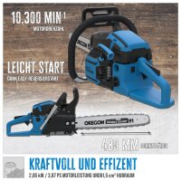GÜDE Benzin Kettensäge KS 500-62 | 3,9 PS | 480 mm Schnittlänge | 560 mm Schwert