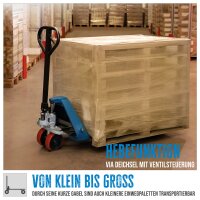 GÜDE GHW 2500-80 PU Gabelhubwagen Hubwagen Palettenwagen 2500 kg Tragkraft