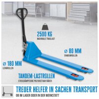 GÜDE GHW 2500-180 PU Gabelhubwagen Hubwagen Palettenwagen 2500 kg Tragkraft