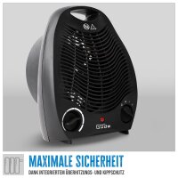 GÜDE Heizlüfter GH 2000 B Heizer 2000 Watt 3 Stufen Lüfter Heizung Thermostat